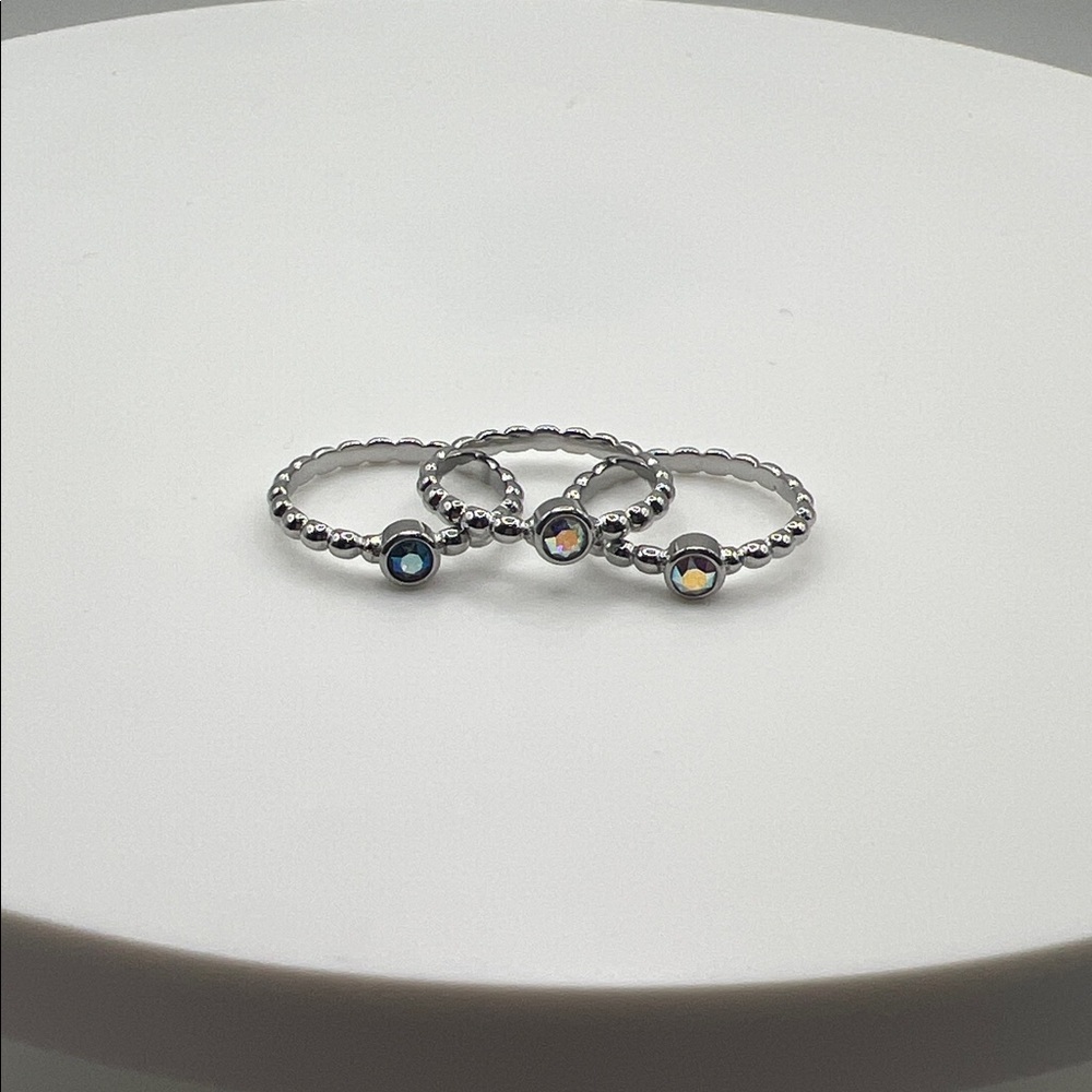 233. QUDO set of 3 stainless steel stackable rings